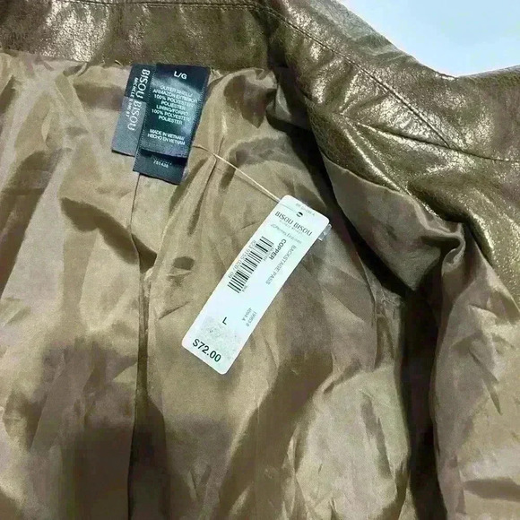 NWT Bisou Bisou Moto Jacket Copper Faux Leather - Picture 5 of 6